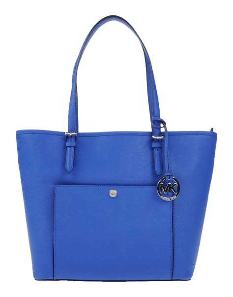 michael kors 3 pocket blue purse